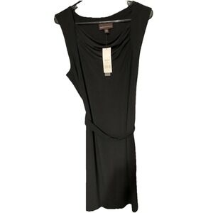 Dana Buchman Women Dress XL Black Poly Blend Sleeveless Casual Knee Length NWT